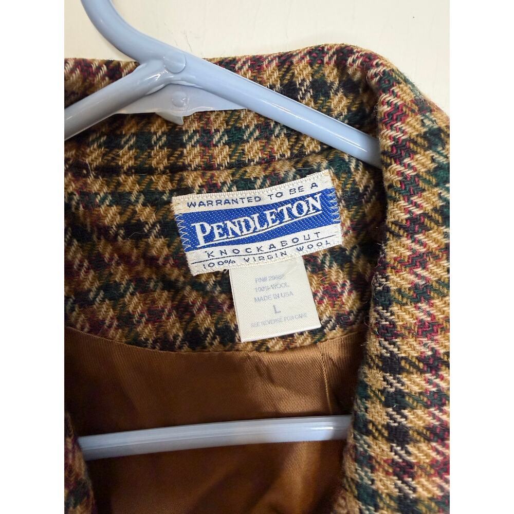 Women’s Pendleton Knockabouts Large Houndstooth 100% Virgin Wool Blazer Jacket - Picture 3 of 6